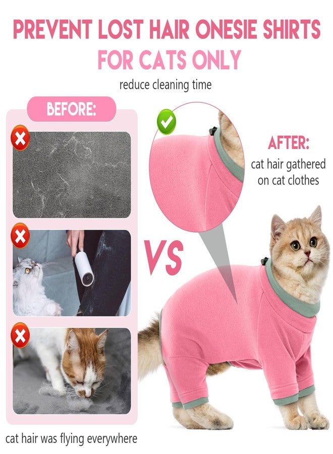 ADNIKIA Sticky Cat Clothes Stretchy, Sphynx Hairless Sweater & Pajamas for Cats only, Soft Cat Onesie for Cats After Surgery Female Male & Hair Loss Prevention, Pink M - Image 3